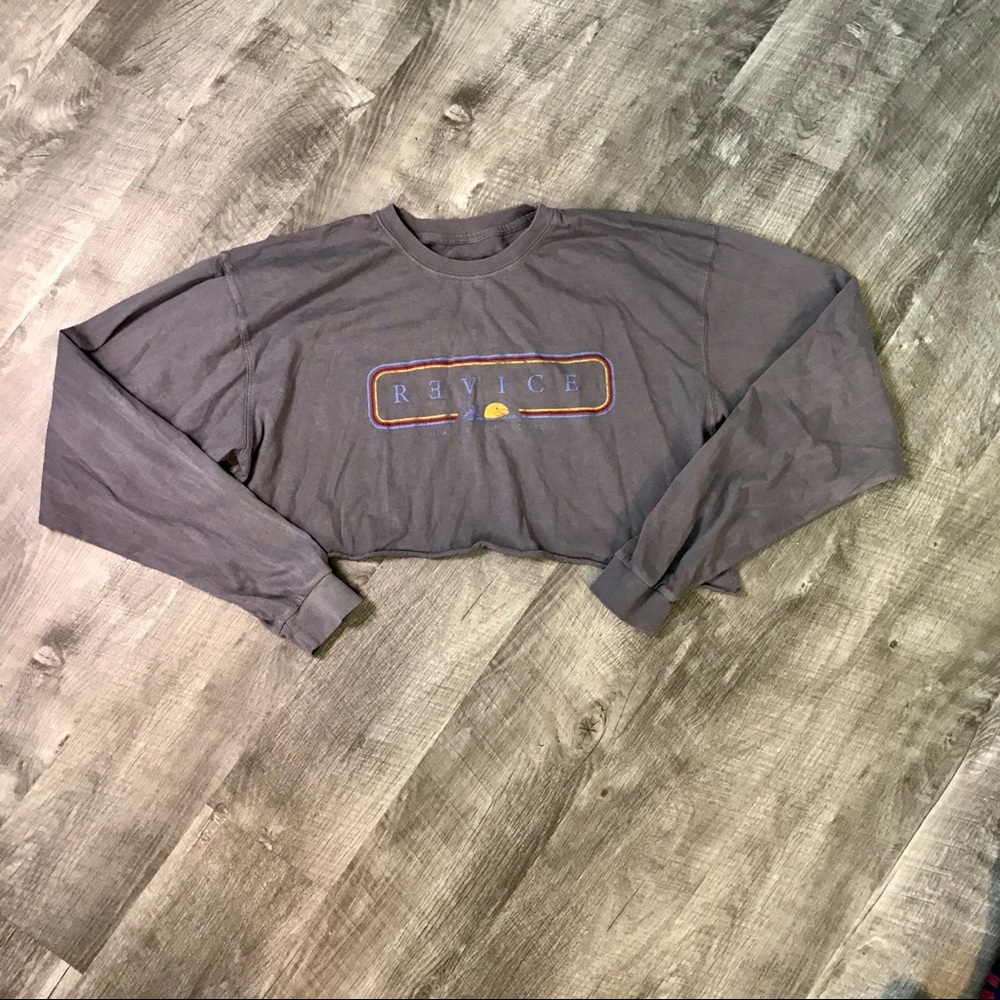 5/$25 Revice Long-Sleeve Crop Top Tee Shirt